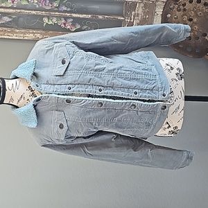 SIRENS BLUE CORDUROY FLEECE LINED JACKET. WOMEN SIZE MED. GREAT CONDITION!!